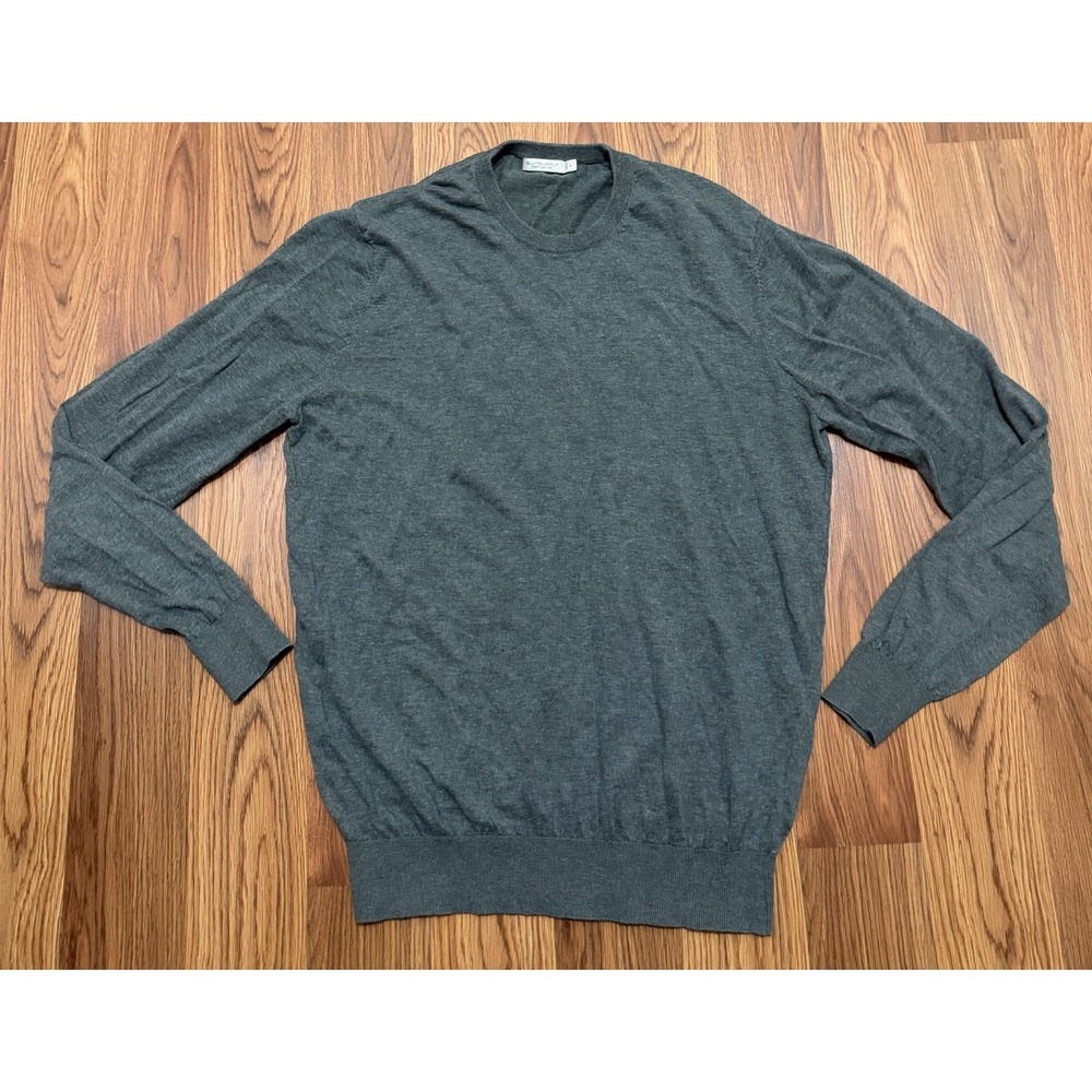 Suitsupply Sweater Mens Large Linen Blend Crewneck Lightweight Gray Knit
